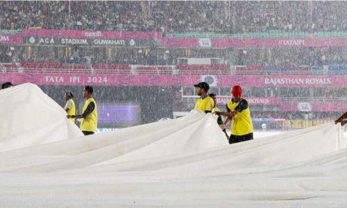 മഴ; രാജസ്ഥാൻ-കൊൽക്കത്ത മത്സരം ടോസിന് ശേഷം ഉപേക്ഷിച്ചു